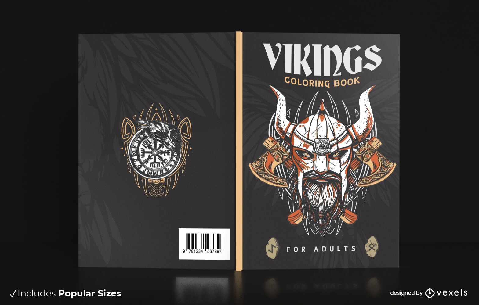 Hombre vikingo con diseño de portada de libro de casco