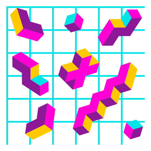 Shapes geometric pattern grid PNG Design