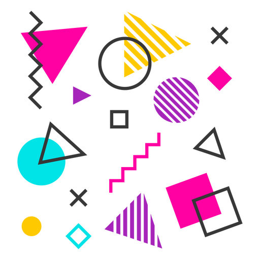 Padrão colorido de formas geométricas Desenho PNG