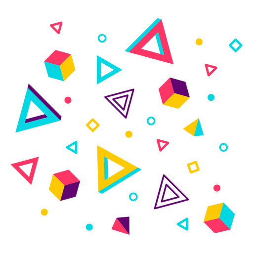 Colorful geometrical shapes pattern PNG Design
