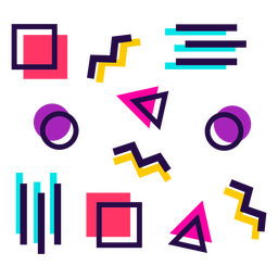 Patrón de formas geométricas colorido Diseño PNG