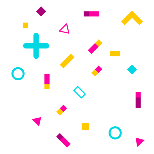 Formas geométricas coloridas simples Desenho PNG