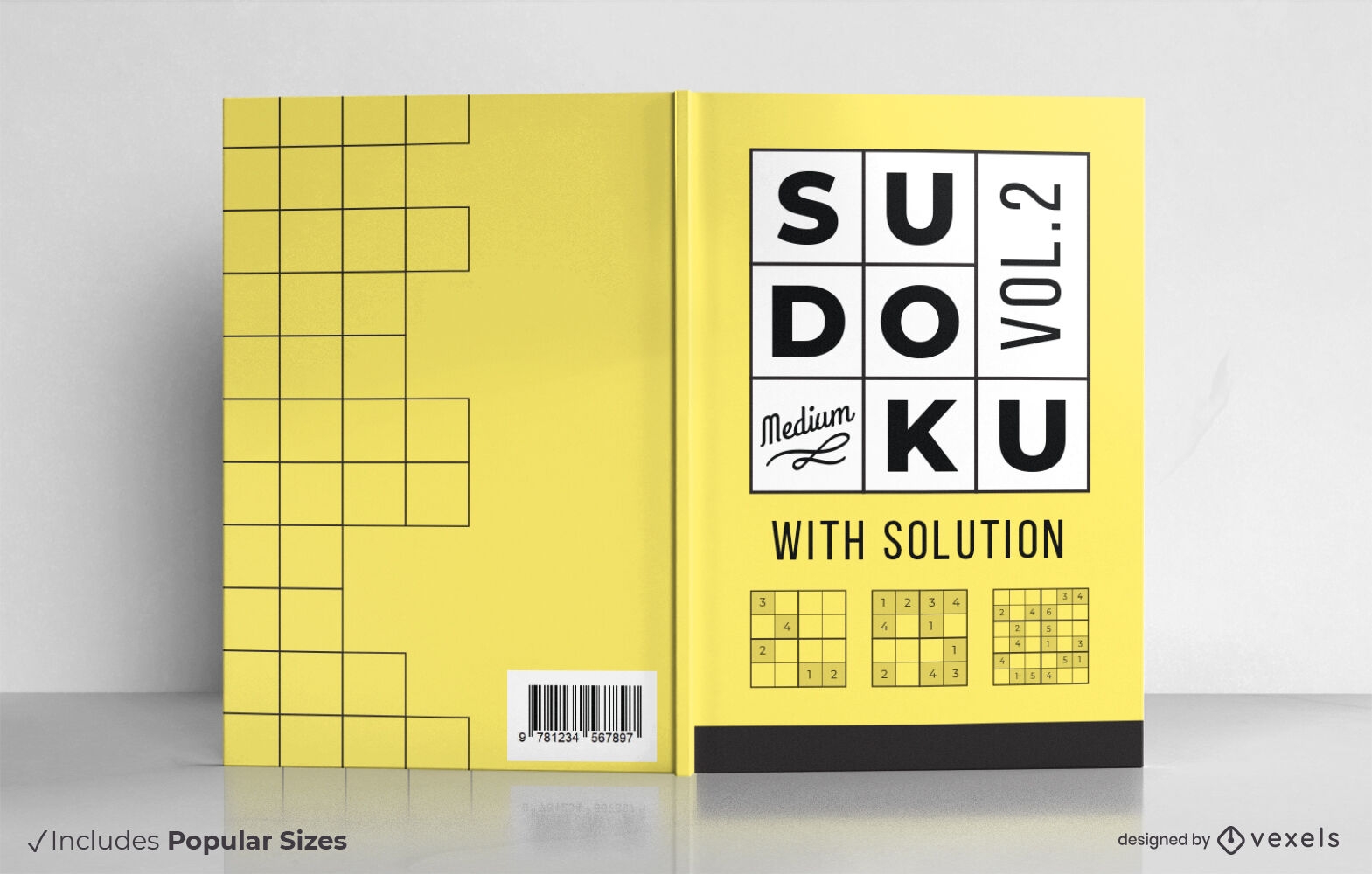 Sudoku quebra-cabeças soluções design de capa de livro
