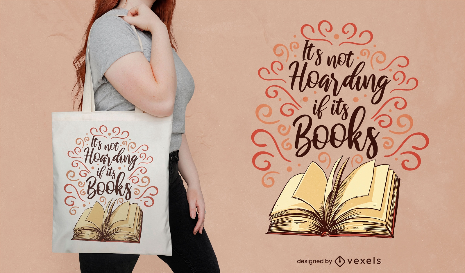 Book lover tote bag design