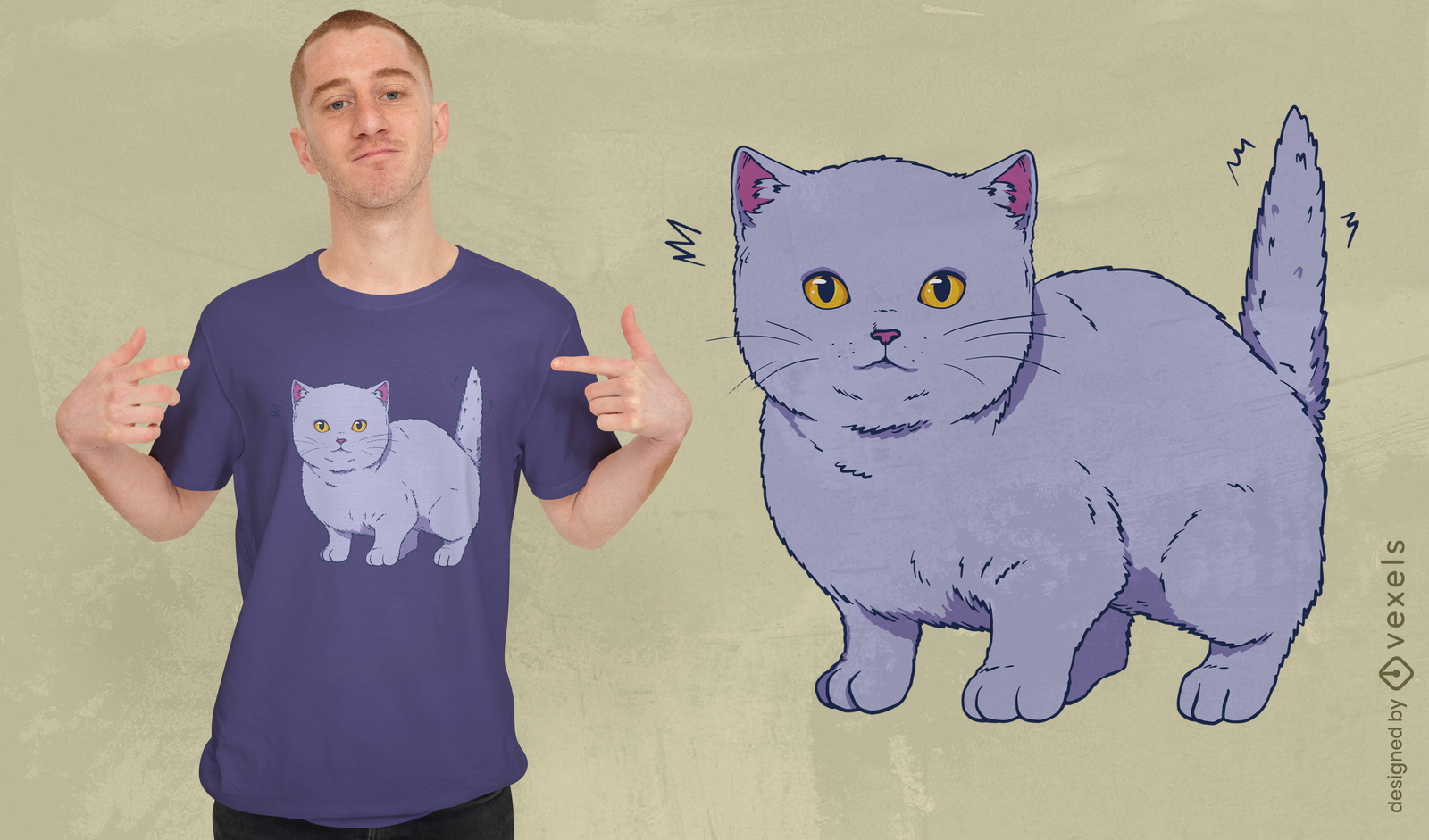 Diseño lindo de camiseta de gato británico de pelo corto