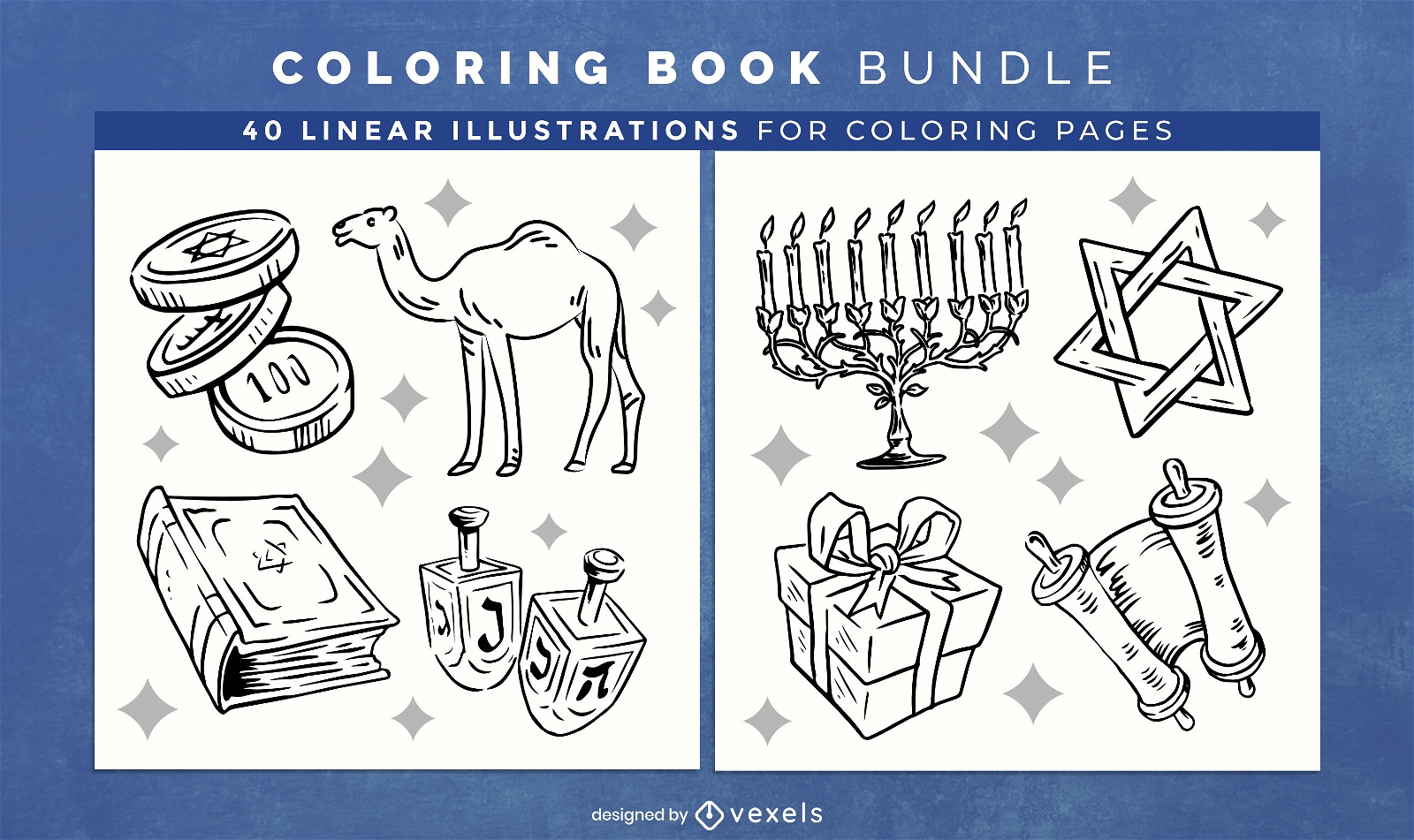 Israel culture coloring book pages design