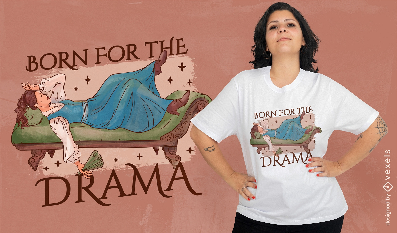 Dramatic girl t-shirt design