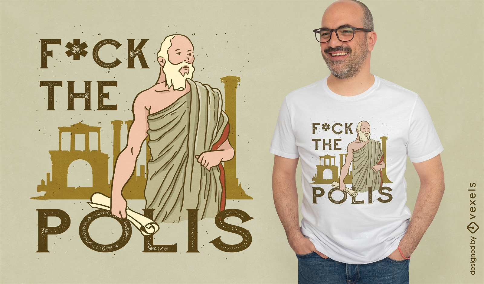 A la mierda el dise?o de camiseta de la antigua Grecia polis