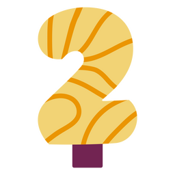Vela de cumpleaños número dos plana Diseño PNG