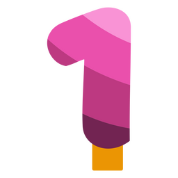 Vela de cumpleaños número uno plana Diseño PNG