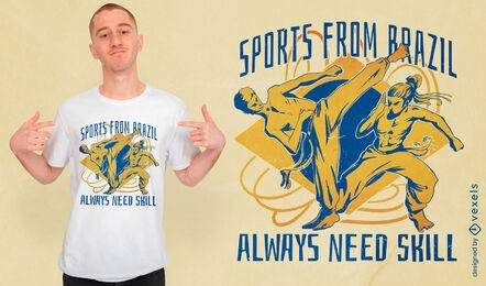 People doing capoeira sport t-shirt design