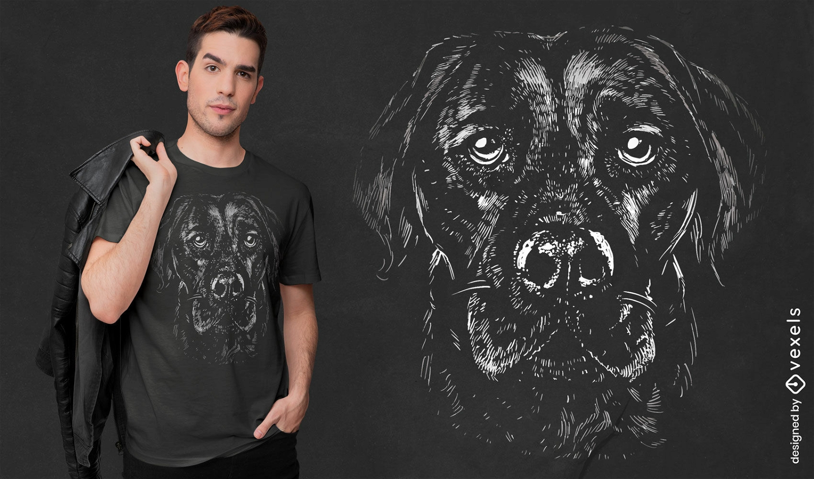 Design de camiseta realista de cão labrador