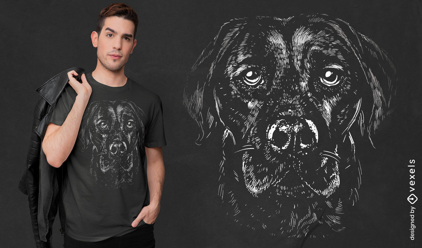 Diseño de camiseta realista de animal de perro labrador