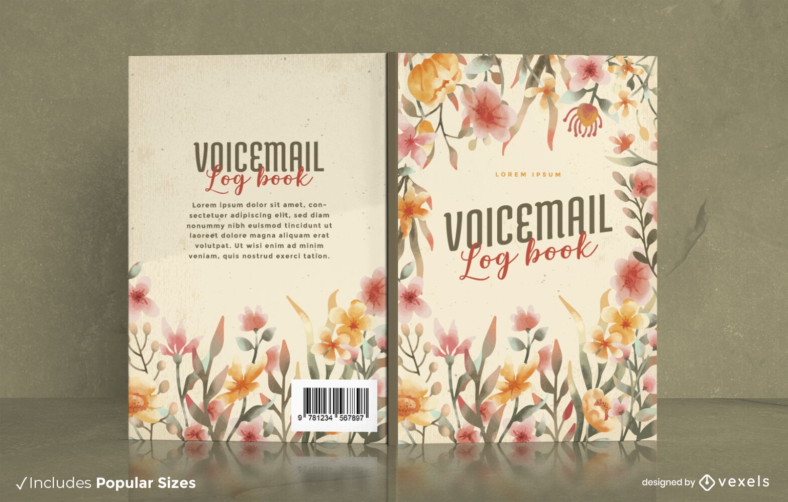 Voicemail log book cover design