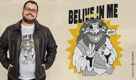 Diseño de camiseta de Jesús hippie