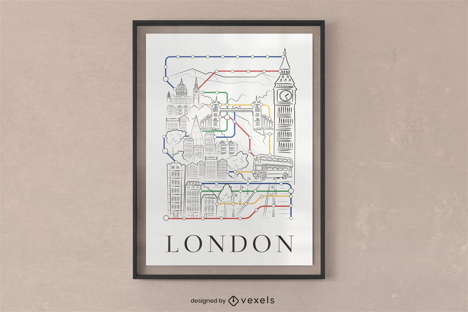 Design de cartaz do metrô da cidade de Londres