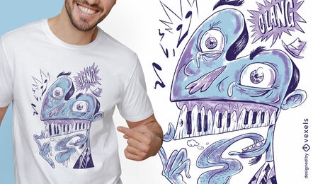 Piano player cartoon musician t-shirt design