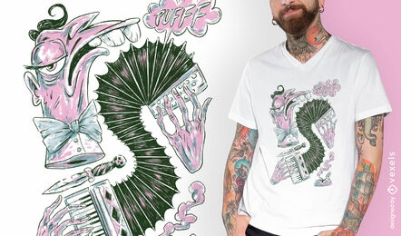 Design de t-shirt de músico de desenho animado de jogador de acordeão