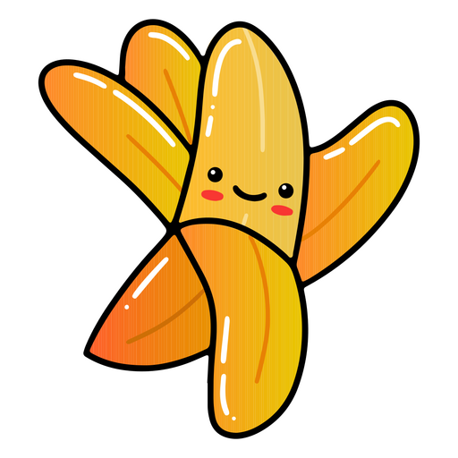 Bananen-Kawaii-Gemüse PNG-Design