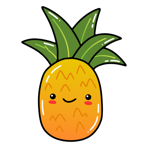 Ananas-Kawaii-Früchte PNG-Design