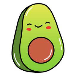 Avocado kawaii vegetables PNG Design