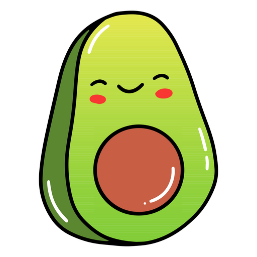 Avocado-Kawaii-Gemüse PNG-Design