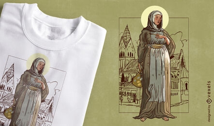 Italian nun woman artist t-shirt design