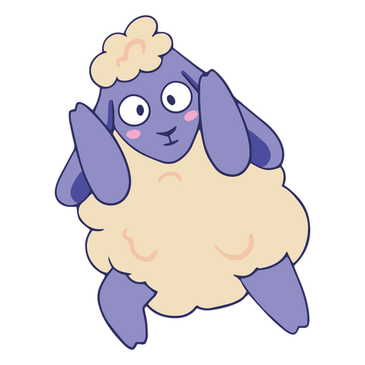 Yoga cartoon sheep pose PNG Design
