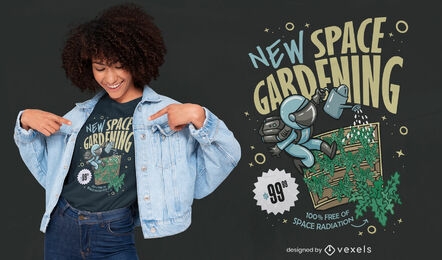 Design de camiseta de jardinagem espacial