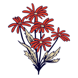 Cinco de mayo red flowers icon PNG Design