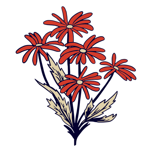 Icono de flores rojas cinco de mayo