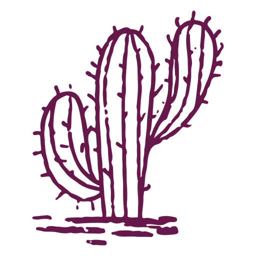 Icono de trazo de cactus cinco de mayo Diseño PNG