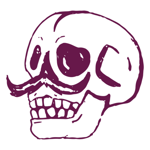 Cinco de mayo mustache skull icon PNG Design
