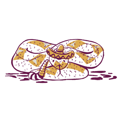 ícone de sombreiro de cobra cinco de maio Desenho PNG