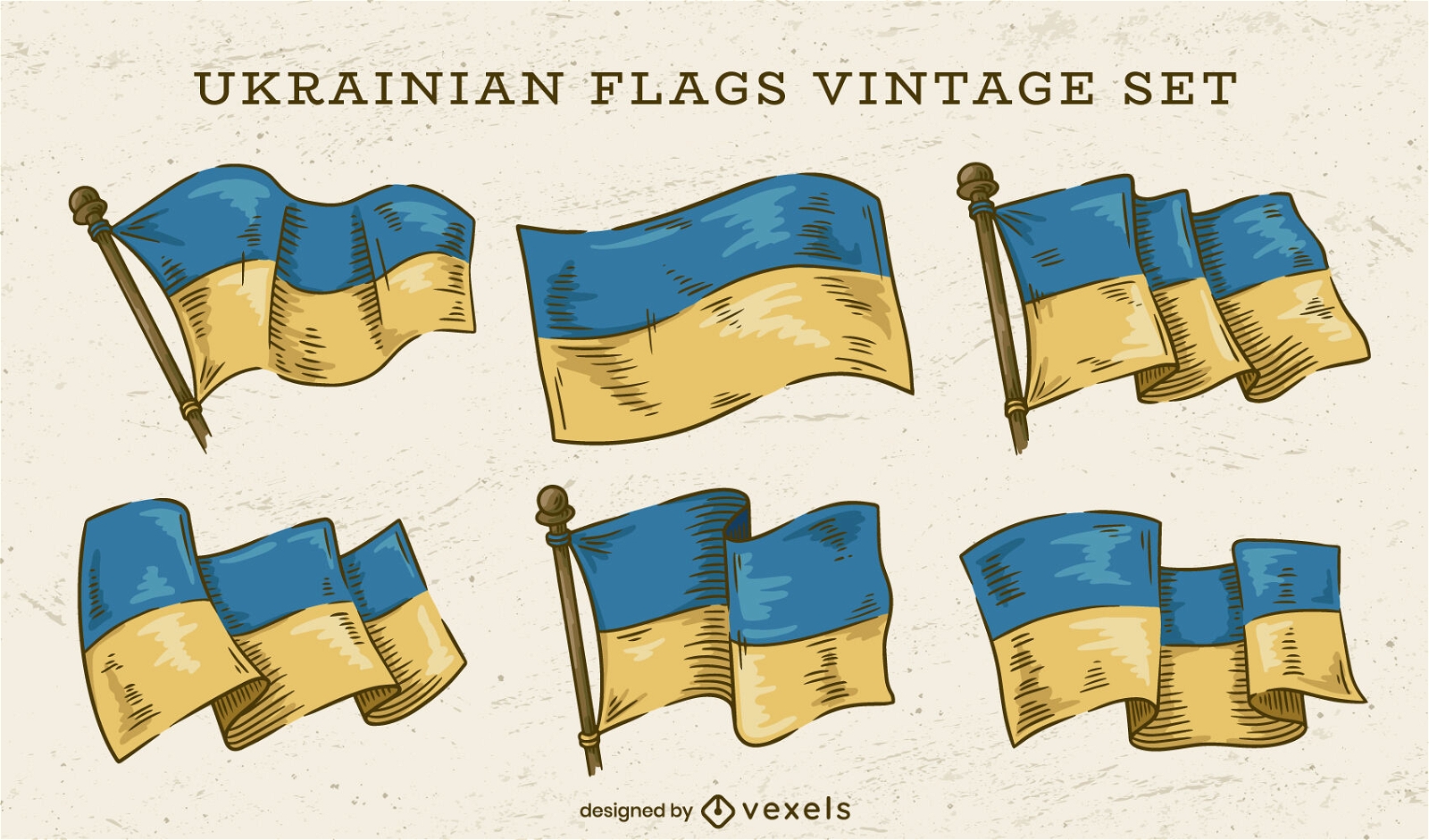 Conjunto de bandeiras ucranianas