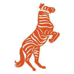 Orangefarbenes Zirkuszebra auf zwei Beinen PNG-Design