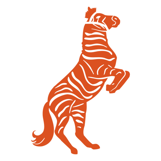 Zebra de circo laranja em duas pernas Desenho PNG