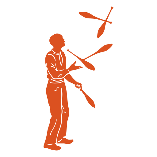 Circus cut out juggler PNG Design