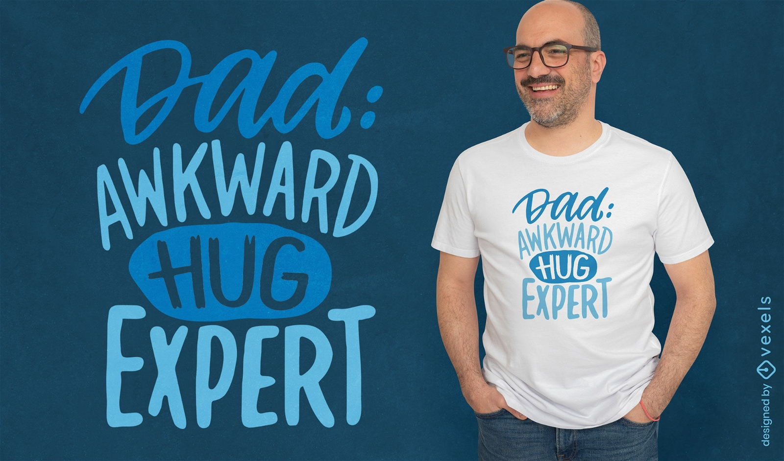 Awkward dad hug t-shirt design