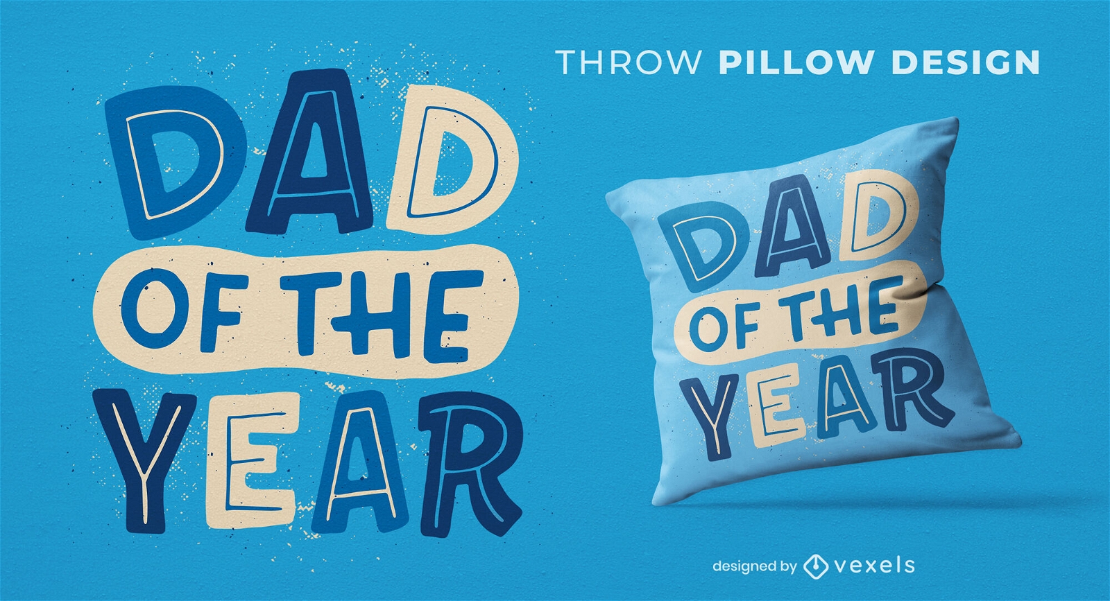 Dad of the year throw pillow design