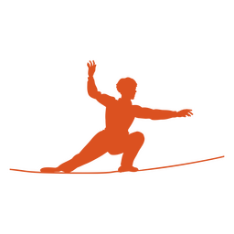 Circus silhouette orange tightrope walker PNG Design Transparent PNG