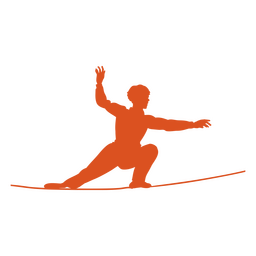 Equilibrista naranja de silueta de circo Diseño PNG