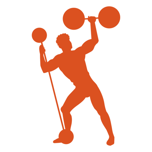 Circus silhouette orange strongman PNG Design