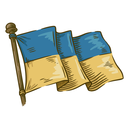 Ukraine flag illustration PNG Design