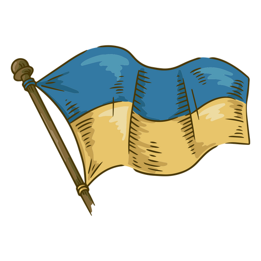 Ukraine illustration flag waving PNG Design