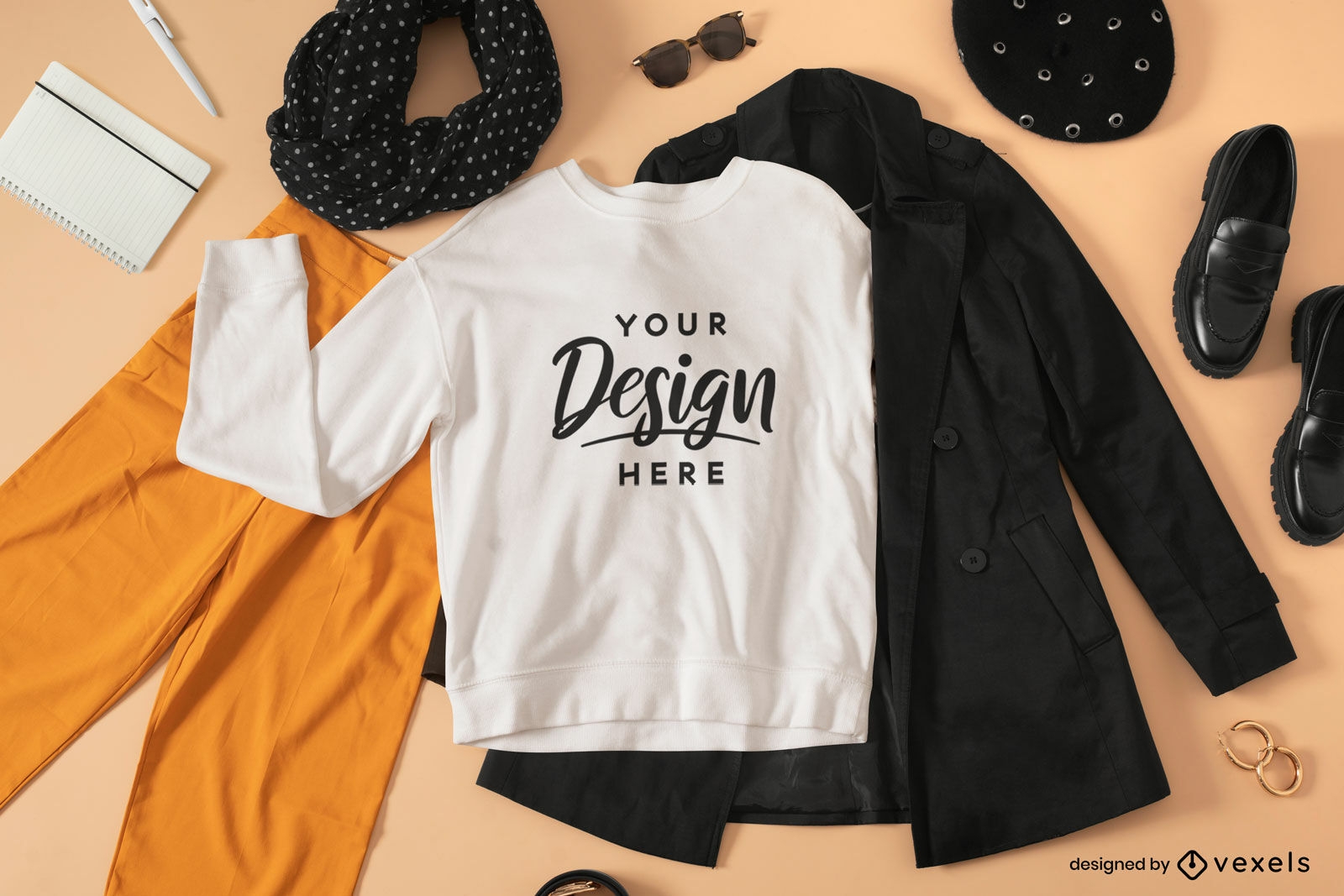 Casual clothes outfit sweatshirt mockup