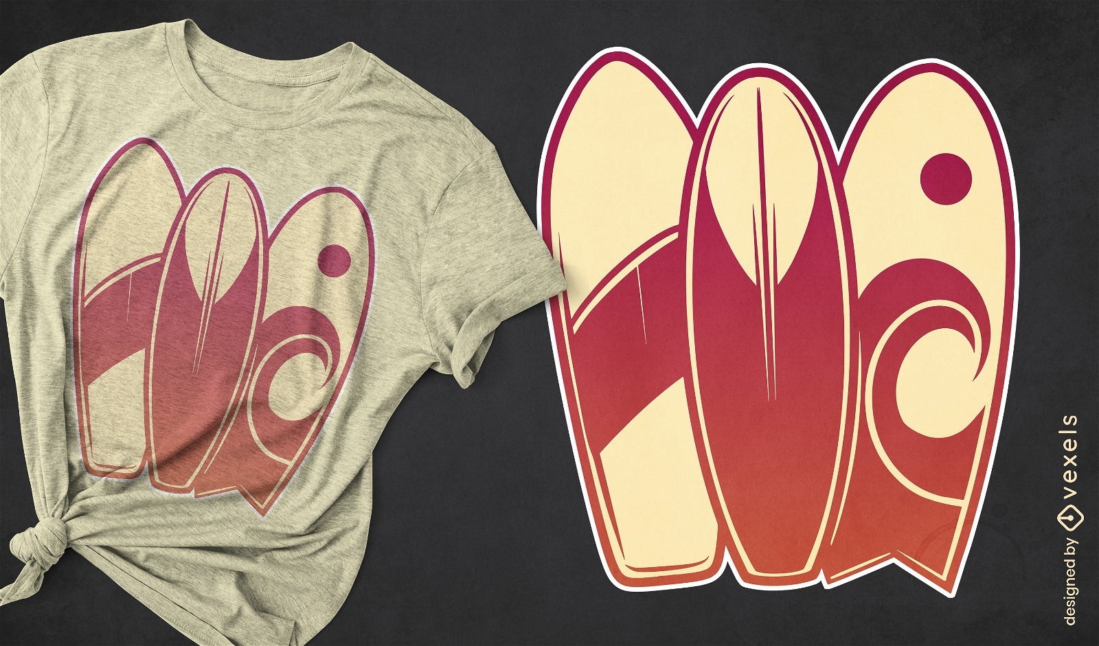 Surfbretter-Hobby-T-Shirt-Design