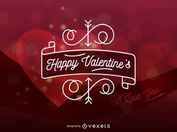 Tarjeta de vector de corazón feliz día de San Valentín
