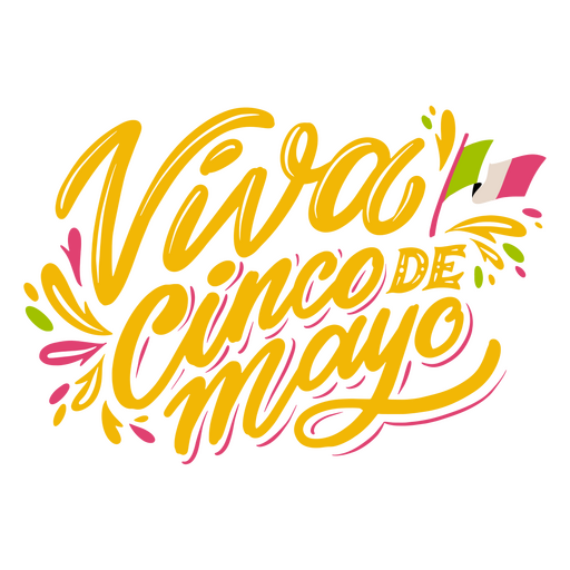 Letras de cita de Viva Cinco de Mayo Diseño PNG
