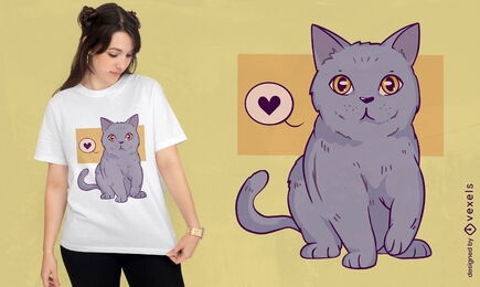 Design de camiseta de gato de pêlo curto britânico bonito